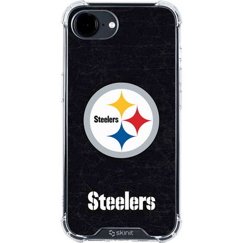 NFL Pittsburgh Steelers Distressed iPhone 16e Clear Case