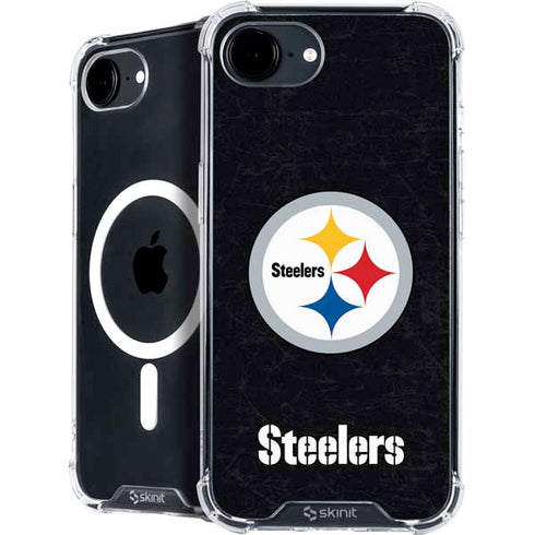 NFL Pittsburgh Steelers Distressed iPhone 16e MagSafe Case