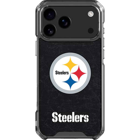 NFL Pittsburgh Steelers Distressed iPhone 18 Pro Max Clear Case