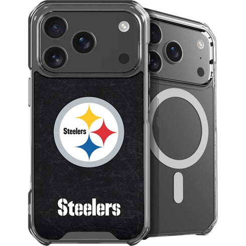 NFL Pittsburgh Steelers Distressed iPhone 18 Pro Max MagSafe Case