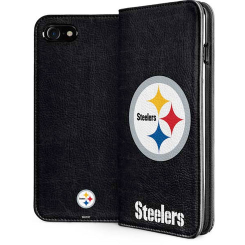 NFL Pittsburgh Steelers Distressed iPhone SE (2nd & 3rd Gen) Folio Case