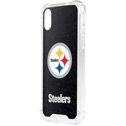 NFL Pittsburgh Steelers Distressed iPhone XS Clear Case