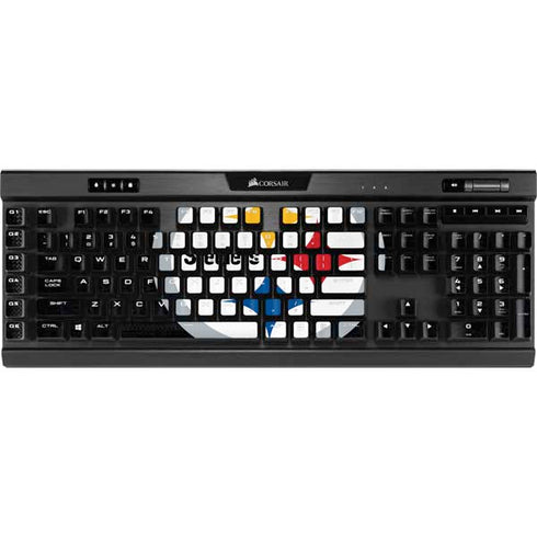NFL Pittsburgh Steelers Distressed K95 RGB PLATINUM Mechanical Gaming Keyboard Skin