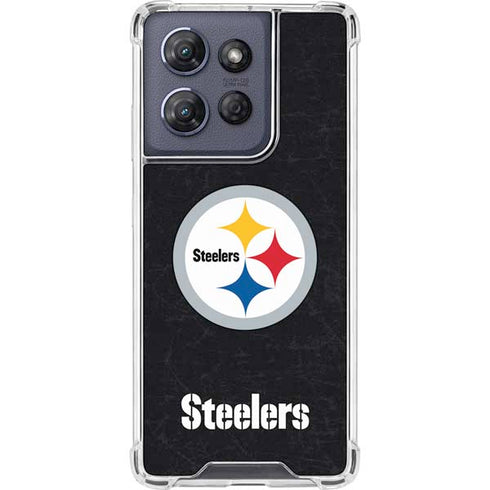 NFL Pittsburgh Steelers Distressed Moto G 5G (2025) Clear Case