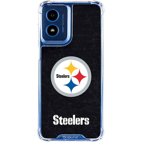 NFL Pittsburgh Steelers Distressed Moto G 5G (2024) Clear Case