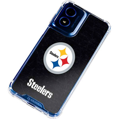 NFL Pittsburgh Steelers Distressed Moto G 5G (2024) Clear Case