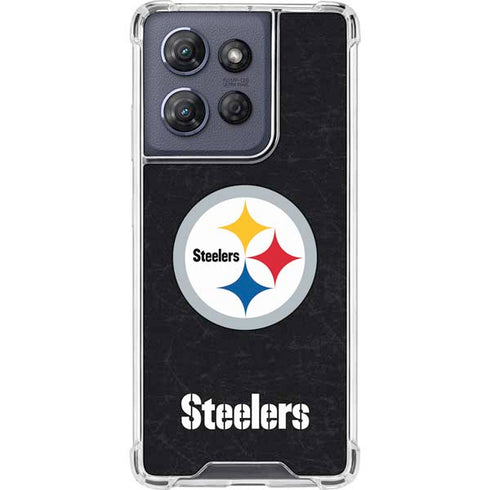 NFL Pittsburgh Steelers Distressed Moto G Play 5G (2025) Clear Case