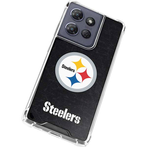 NFL Pittsburgh Steelers Distressed Moto G Power 5G (2025) Clear Case