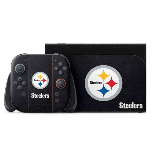 NFL Pittsburgh Steelers Distressed Nintendo Switch 2 (2025) with Joy-Con Skin