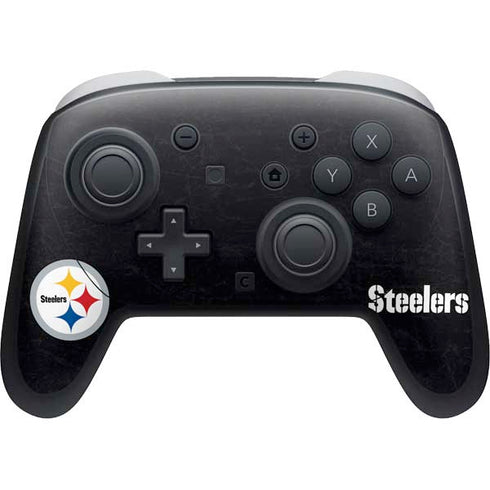 NFL Pittsburgh Steelers Distressed Nintendo Switch 2 (2025) Pro Controller Skin