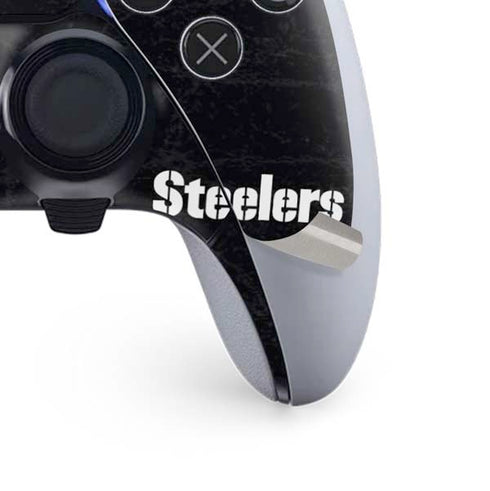 NFL Pittsburgh Steelers Distressed PS5 DualSense Edge Pro Controller Skin