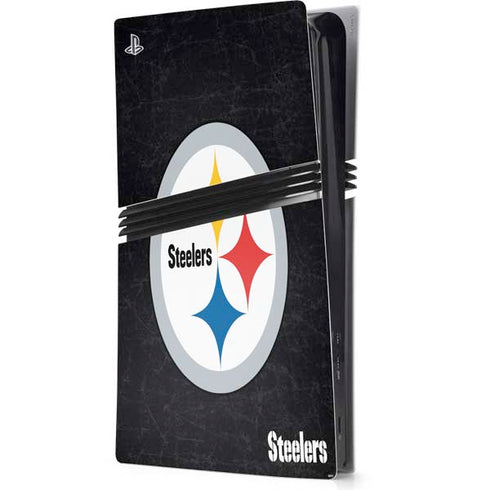 NFL Pittsburgh Steelers Distressed PS5 Pro Console Skin