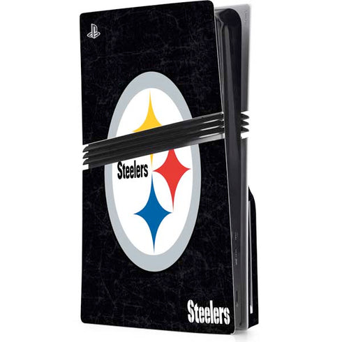 NFL Pittsburgh Steelers Distressed PS5 Pro Disk Console Skin