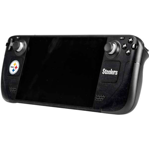 NFL Pittsburgh Steelers Distressed Steam Deck Handheld Gaming Computer OLED Skin