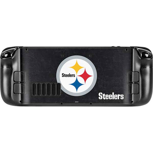 NFL Pittsburgh Steelers Distressed Steam Deck Handheld Gaming Computer OLED Skin