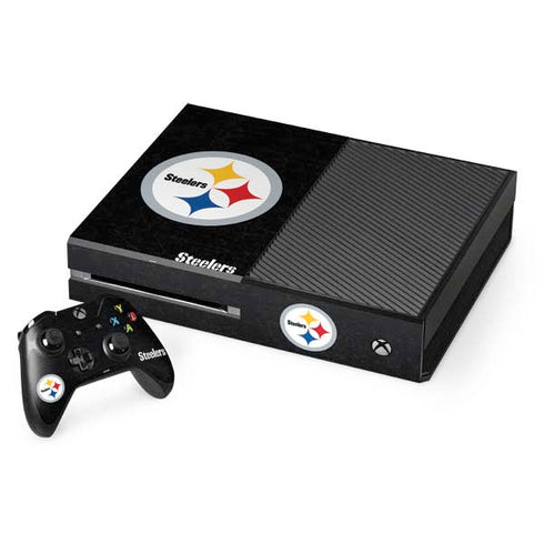 NFL Pittsburgh Steelers Distressed Xbox One Console and Controller Bundle Skin