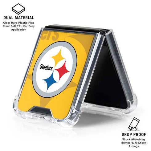 NFL Pittsburgh Steelers Double Vision Galaxy Z Flip6 Clear Case