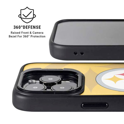 NFL Pittsburgh Steelers Double Vision iPhone 13 Pro Max Kickstand Case