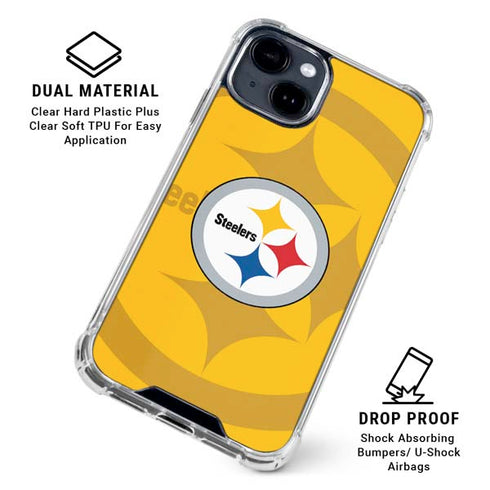 NFL Pittsburgh Steelers Double Vision iPhone 15 Clear Case