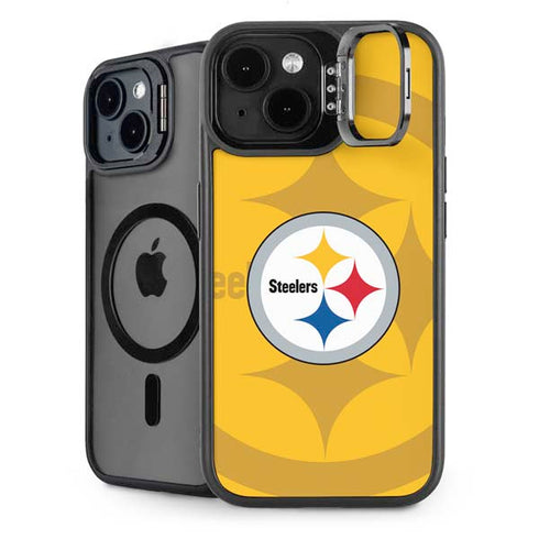NFL Pittsburgh Steelers Double Vision iPhone 15 Kickstand Case