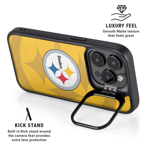 NFL Pittsburgh Steelers Double Vision iPhone 15 Pro Max Kickstand Case