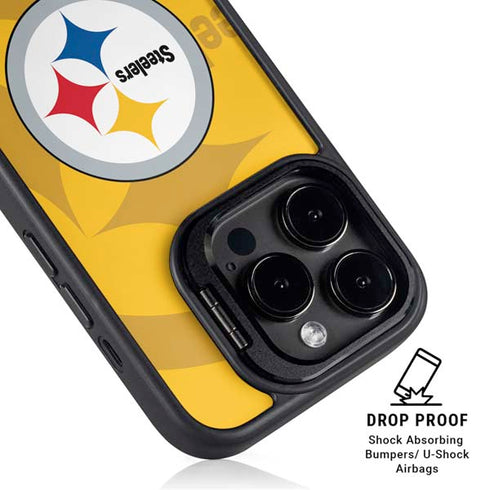 NFL Pittsburgh Steelers Double Vision iPhone 15 Pro Max Kickstand Case