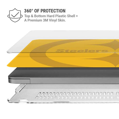NFL Pittsburgh Steelers Double Vision MacBook Pro 14in (2021-24) Case plus Skin