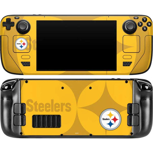 NFL Pittsburgh Steelers Double Vision Steam Deck Handheld Gaming Computer OLED Skin