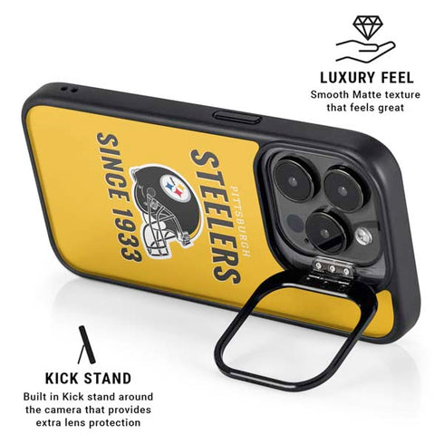 NFL Pittsburgh Steelers Helmet iPhone 15 Pro Max Kickstand Case