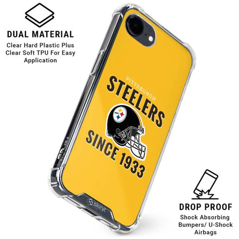 NFL Pittsburgh Steelers Helmet iPhone 16e Clear Case