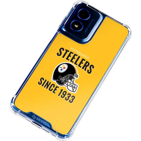 NFL Pittsburgh Steelers Helmet Moto G 5G (2024) Clear Case
