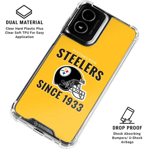 NFL Pittsburgh Steelers Helmet Moto G Power 5G (2024) Clear Case