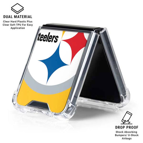 NFL Pittsburgh Steelers Large Logo Galaxy Z Flip7 Clear Case