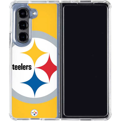 NFL Pittsburgh Steelers Large Logo Galaxy Z Fold5 5G Clear Case