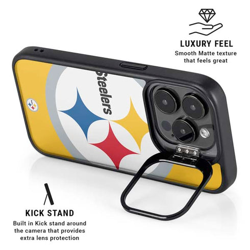 NFL Pittsburgh Steelers Large Logo iPhone 14 Pro Max Kickstand Case