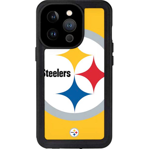 NFL Pittsburgh Steelers Large Logo iPhone 15 Pro Waterproof Case