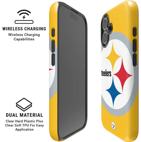 NFL Pittsburgh Steelers Large Logo iPhone 16 Magsafe Impact Case