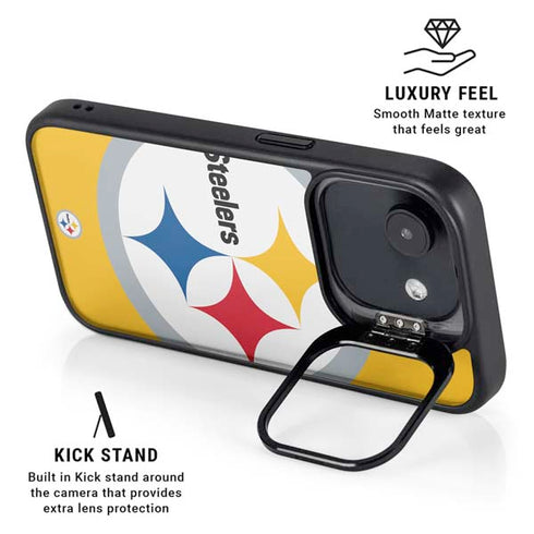 NFL Pittsburgh Steelers Large Logo iPhone 16e Kickstand Case