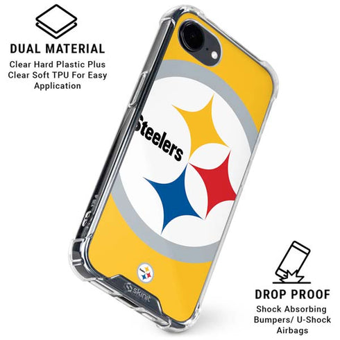 NFL Pittsburgh Steelers Large Logo iPhone 16e Clear Case