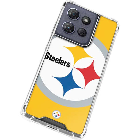 NFL Pittsburgh Steelers Large Logo Moto G 5G (2025) Clear Case