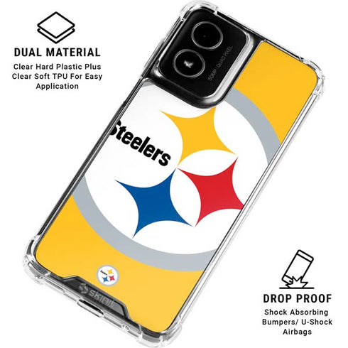 NFL Pittsburgh Steelers Large Logo Moto G Power 5G (2024) Clear Case