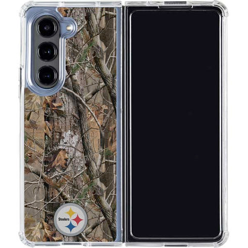 NFL Pittsburgh Steelers Realtree AP Camo Galaxy Z Fold5 5G Clear Case