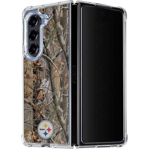 NFL Pittsburgh Steelers Realtree AP Camo Galaxy Z Fold5 5G Clear Case
