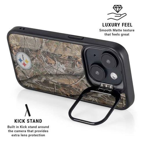 NFL Pittsburgh Steelers Realtree AP Camo iPhone 14 Plus Kickstand Case