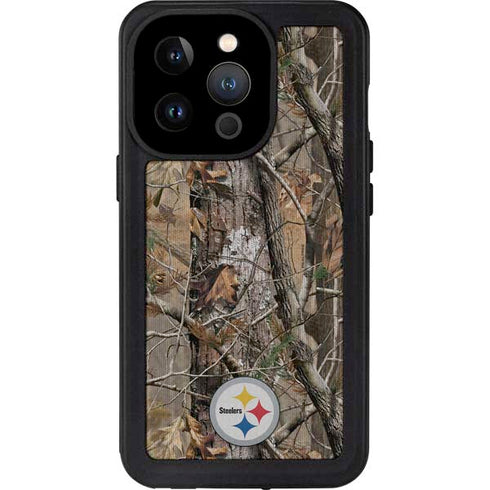 NFL Pittsburgh Steelers Realtree AP Camo iPhone 15 Pro Waterproof Case