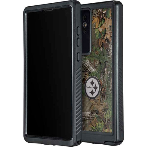 NFL Pittsburgh Steelers Realtree Xtra Green Camo Galaxy S24 Ultra Waterproof Case