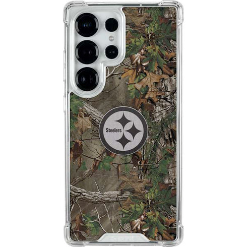 NFL Pittsburgh Steelers Realtree Xtra Green Camo Galaxy S25 Ultra Clear Case