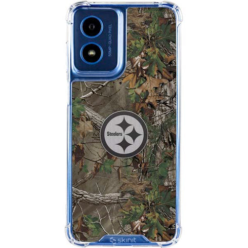 NFL Pittsburgh Steelers Realtree Xtra Green Camo Moto G 5G (2024) Clear Case