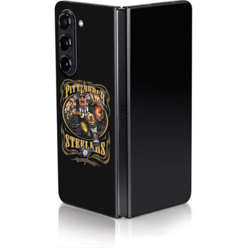 Liquid Blue NFL Pittsburgh Steelers Running Back Galaxy Z Fold5 5G Skin