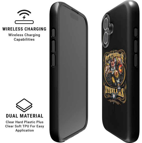 Liquid Blue NFL Pittsburgh Steelers Running Back iPhone 16 Magsafe Impact Case